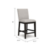 Nea Counter Stool Chair Set of 2 | Gray Polyester | Dark Brown Wood Frame