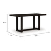Nea Counter Height Dining Table | 76" Dark Grayish Brown Wood