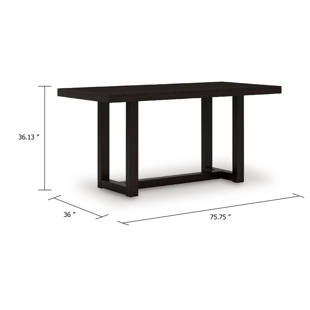 Nea Counter Height Dining Table | 76" Dark Grayish Brown Wood
