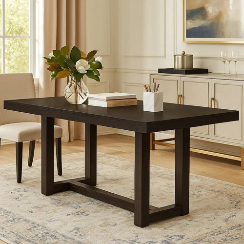 Nea Counter Height Dining Table | 76" Dark Grayish Brown Wood