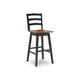 Fleur Swivel Barstool Chair Set of 2 | Butcher Block Seat | Black Frame