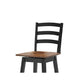 Fleur Swivel Barstool Chair Set of 2 | Butcher Block Seat | Black Frame