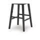 Fleur Swivel Barstool Chair Set of 2 | Butcher Block Seat | Black Frame