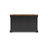 Fleur Sideboard Buffet Server | 59" Butcher Block Top | Brown Black