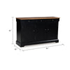 Fleur Sideboard Buffet Server | 59" Butcher Block Top | Brown Black
