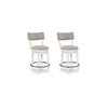 Lea Swivel Counter Stool Chair Set of 2 | Gray Padded Seats | Antique White