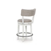 Lea Swivel Counter Stool Chair Set of 2 | Gray Padded Seats | Antique White