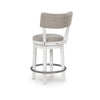 Lea Swivel Counter Stool Chair Set of 2 | Gray Padded Seats | Antique White