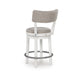 Lea Swivel Counter Stool Chair Set of 2 | Gray Padded Seats | Antique White