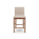 Wrenn Counter Stool Chair Set of 2 | Beige Padded | Natural Light Brown