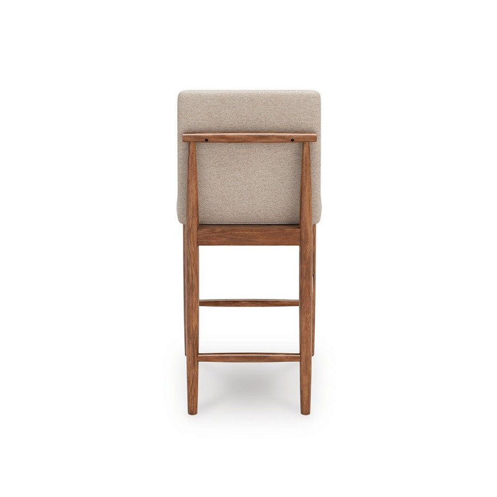 Wrenn Counter Stool Chair Set of 2 | Beige Padded | Natural Light Brown