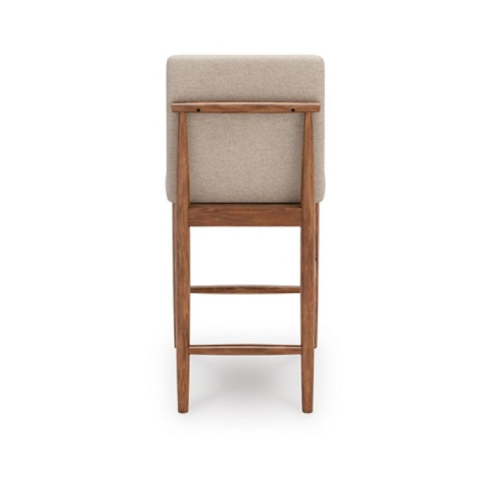 Wrenn Counter Stool Chair Set of 2 | Beige Padded | Natural Light Brown