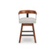 Raly Swivel Counter Stool Chair | Gray Padded Seat & Curved Backs | Brown