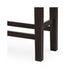 Hado Counter Height Bench | 50" Black Faux Leather Padded | Brown Wood