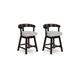 Hado Swivel Counter Stool Chair | Gray Padded Seat | Curved | Dark Brown