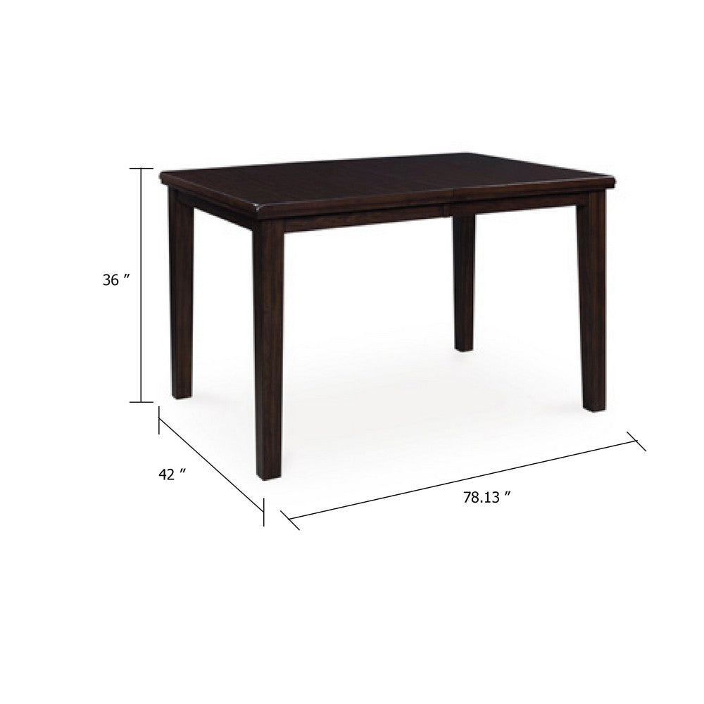 Hado Counter Height Table | 60-78" Extendable Tabletop | Dark Brown