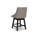 Nea Swivel Counter Stool Chair Set of 2 | Taupe Gray Padded | Dark Brown