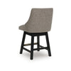 Nea Swivel Counter Stool Chair Set of 2 | Taupe Gray Padded | Dark Brown