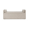 Dani Ottoman Bench | 2 Bolster Pillows & Hidden Storage | Beige 62"