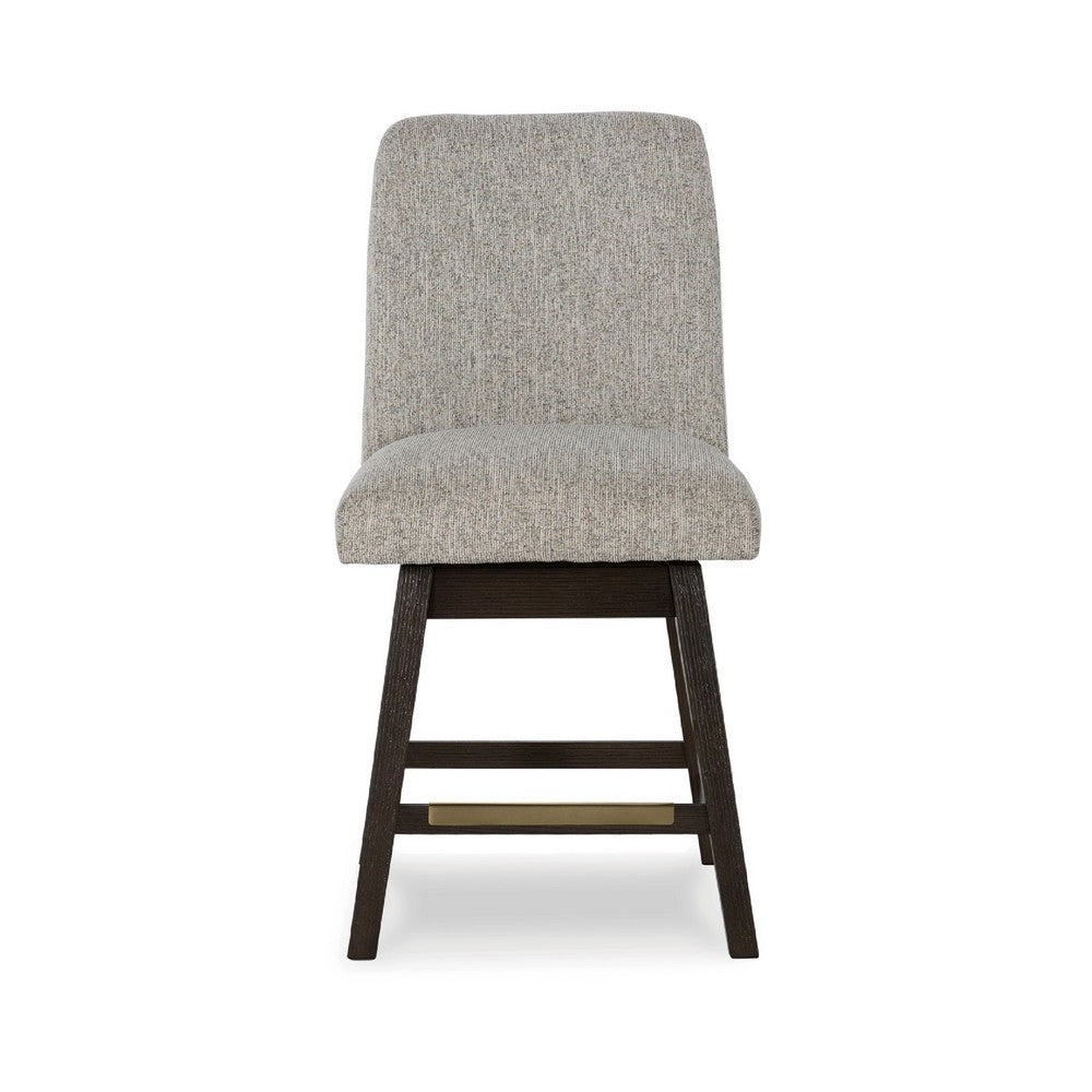 Haus Swivel Counter Height Chair Set of 2 | Beige Foam Seats | Dark Brown