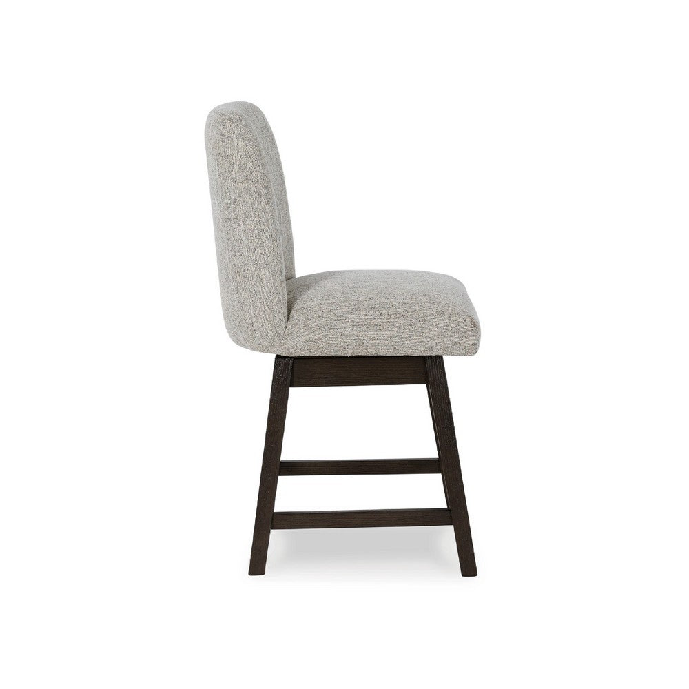 Haus Swivel Counter Height Chair Set of 2 | Beige Foam Seats | Dark Brown