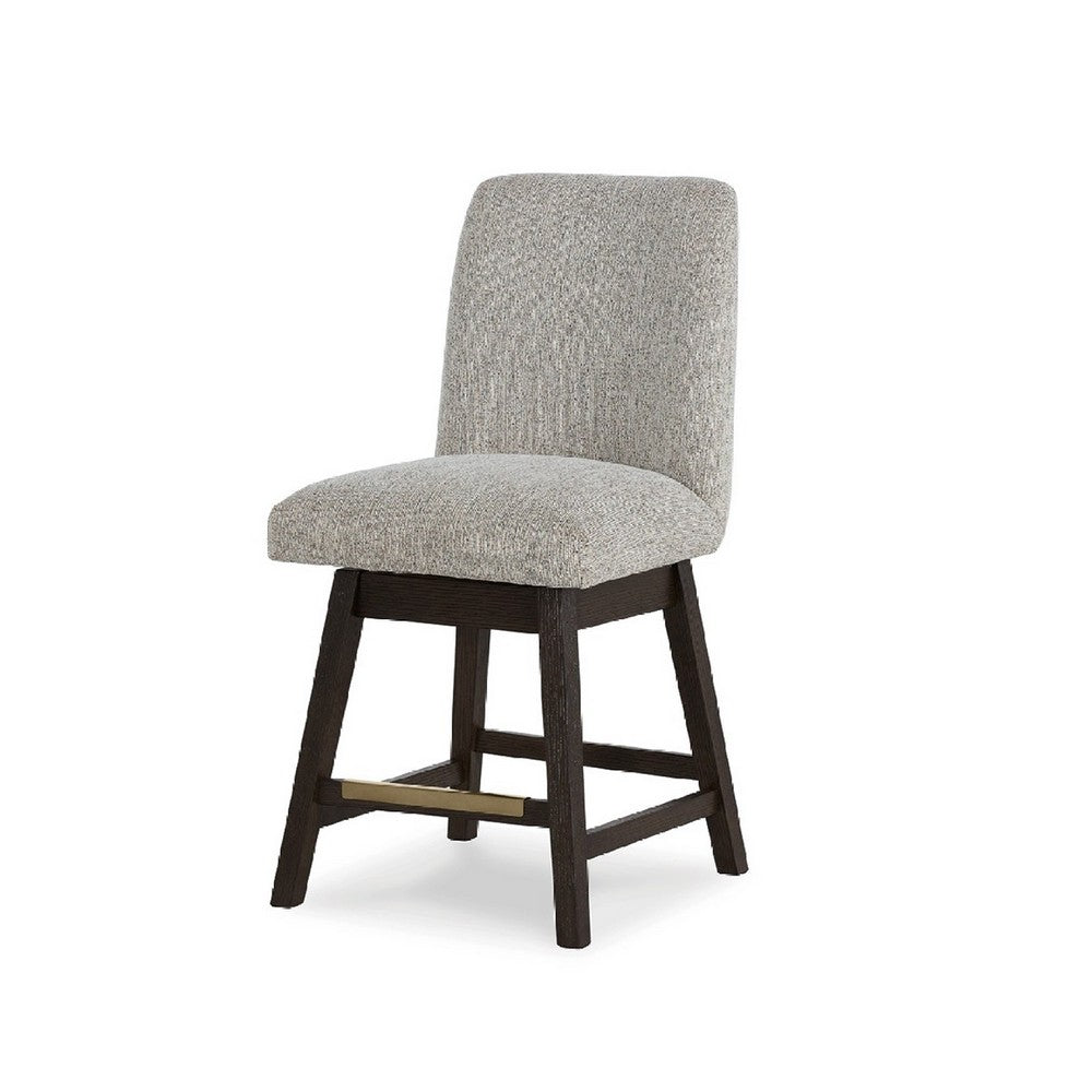 Haus Swivel Counter Height Chair Set of 2 | Beige Foam Seats | Dark Brown