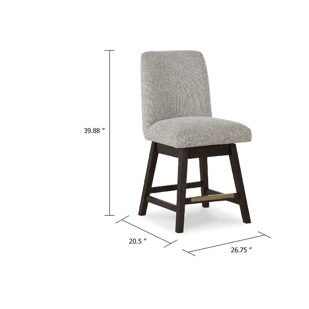 Haus Swivel Counter Height Chair Set of 2 | Beige Foam Seats | Dark Brown