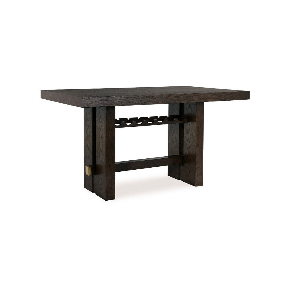 Haus Counter Height Table | 66" Rectangular Top | Dark Brown Wood