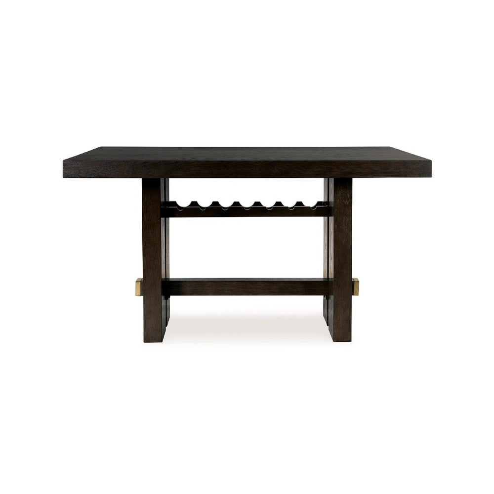 Haus Counter Height Table | 66" Rectangular Top | Dark Brown Wood