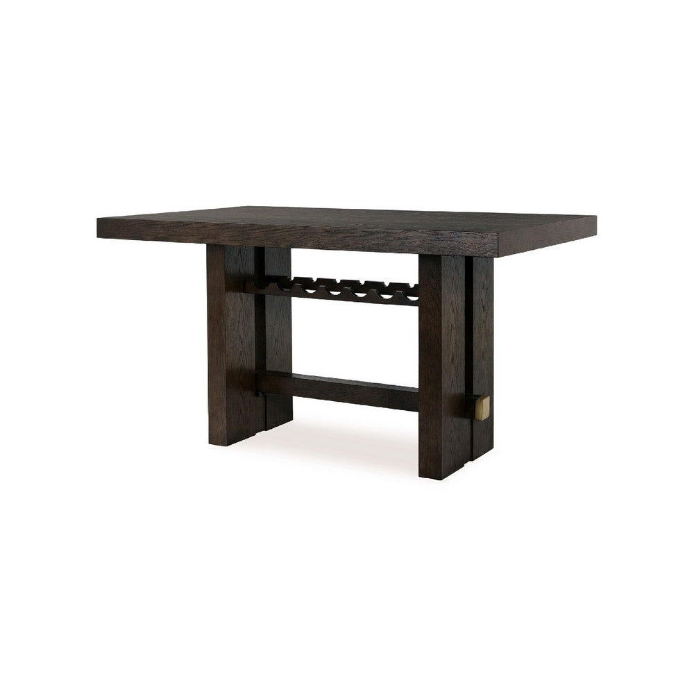 Haus Counter Height Table | 66" Rectangular Top | Dark Brown Wood