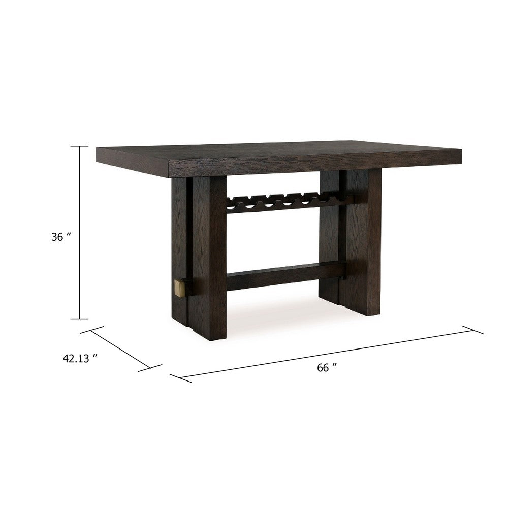 Haus Counter Height Table | 66" Rectangular Top | Dark Brown Wood