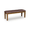Fori Dining Bench | 50" Faux Leather Seat | Light Brown Tapered Legs