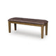 Fori Dining Bench | 50" Faux Leather Seat | Light Brown Tapered Legs