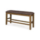 Fori Counter Height Bench | 50" Faux Leather Seat | Light Brown Legs