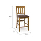 Fori Barstool Chair Set of 2 | Faux Leather Seats | Light Brown Legs