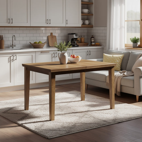 Fori Counter Height Table w Butterfly Leaf | 60-78" Light Brown Top