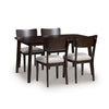 Maly 5pc Dining Table & Chairs Set | Light Gray Cushions | Merlot Brown