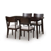 Maly 5pc Dining Table & Chairs Set | Light Gray Cushions | Merlot Brown