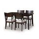 Maly 5pc Dining Table & Chairs Set | Light Gray Cushions | Merlot Brown