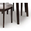 Maly 5pc Dining Table & Chairs Set | Light Gray Cushions | Merlot Brown