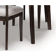 Maly 5pc Dining Table & Chairs Set | Light Gray Cushions | Merlot Brown