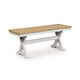Pury Dining Bench | 48" Light Brown Plank Seat | Antique White Base