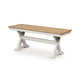 Pury Dining Bench | 48" Light Brown Plank Seat | Antique White Base