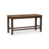Rex Counter Height Bench | 48" Light Brown Plank Seat | Dark Brown