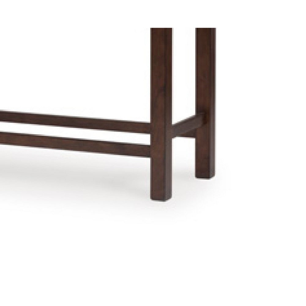 Rex Counter Height Bench | 48" Light Brown Plank Seat | Dark Brown