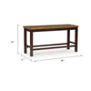 Rex Counter Height Bench | 48" Light Brown Plank Seat | Dark Brown