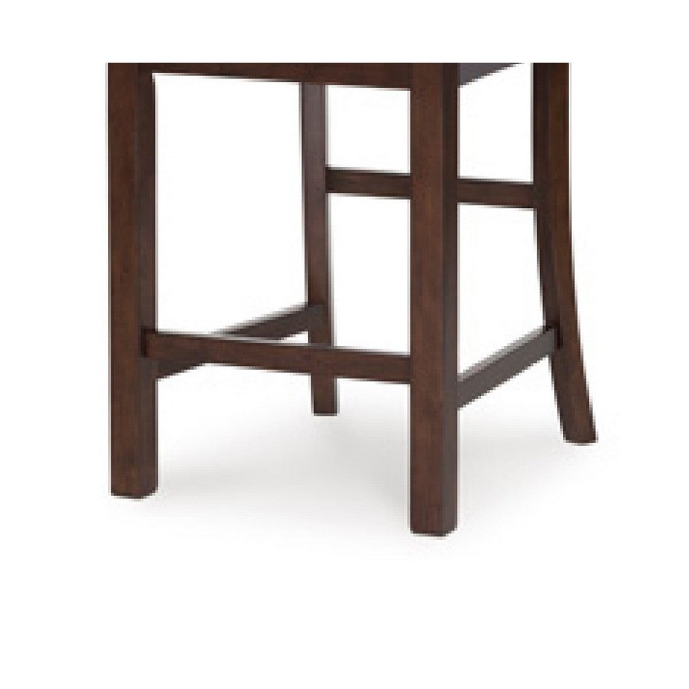 Rex Counter Height Chair Set of 2 | Light Brown Plank Seat | Dark Brown