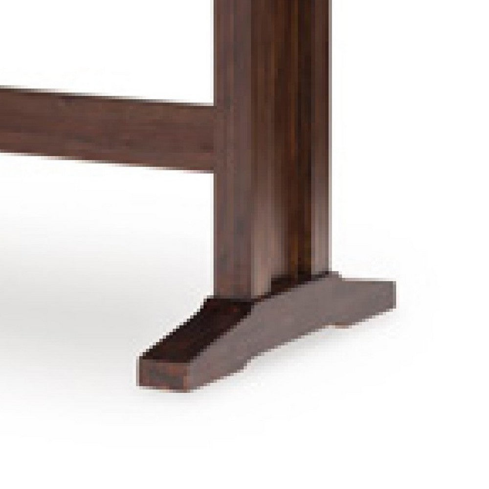 Rex Extendable Counter Table | 2 Leaves | Light Brown Planks | Dark Brown