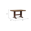 Rex Extendable Counter Table | 2 Leaves | Light Brown Planks | Dark Brown