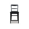 Gela Counter Stool Chair Set of 2 | Stylized Ladder Back | Plank Seat | Black